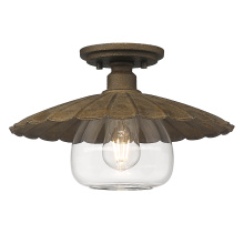 Golden Canada 3124-FM DR-CLR - Wry Lighting Clemence 1-light Flush Mount in Dark Rust
